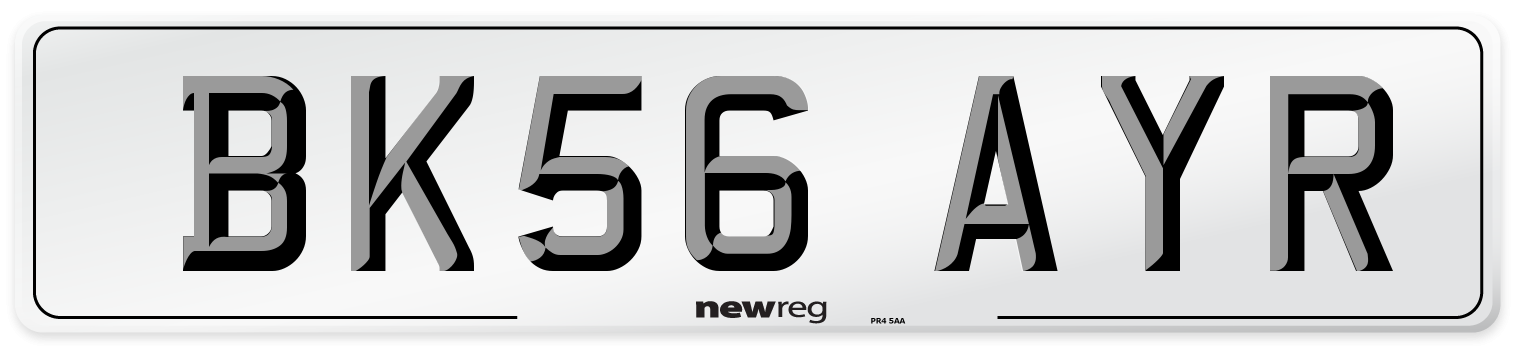 BK56 AYR Number Plate from New Reg